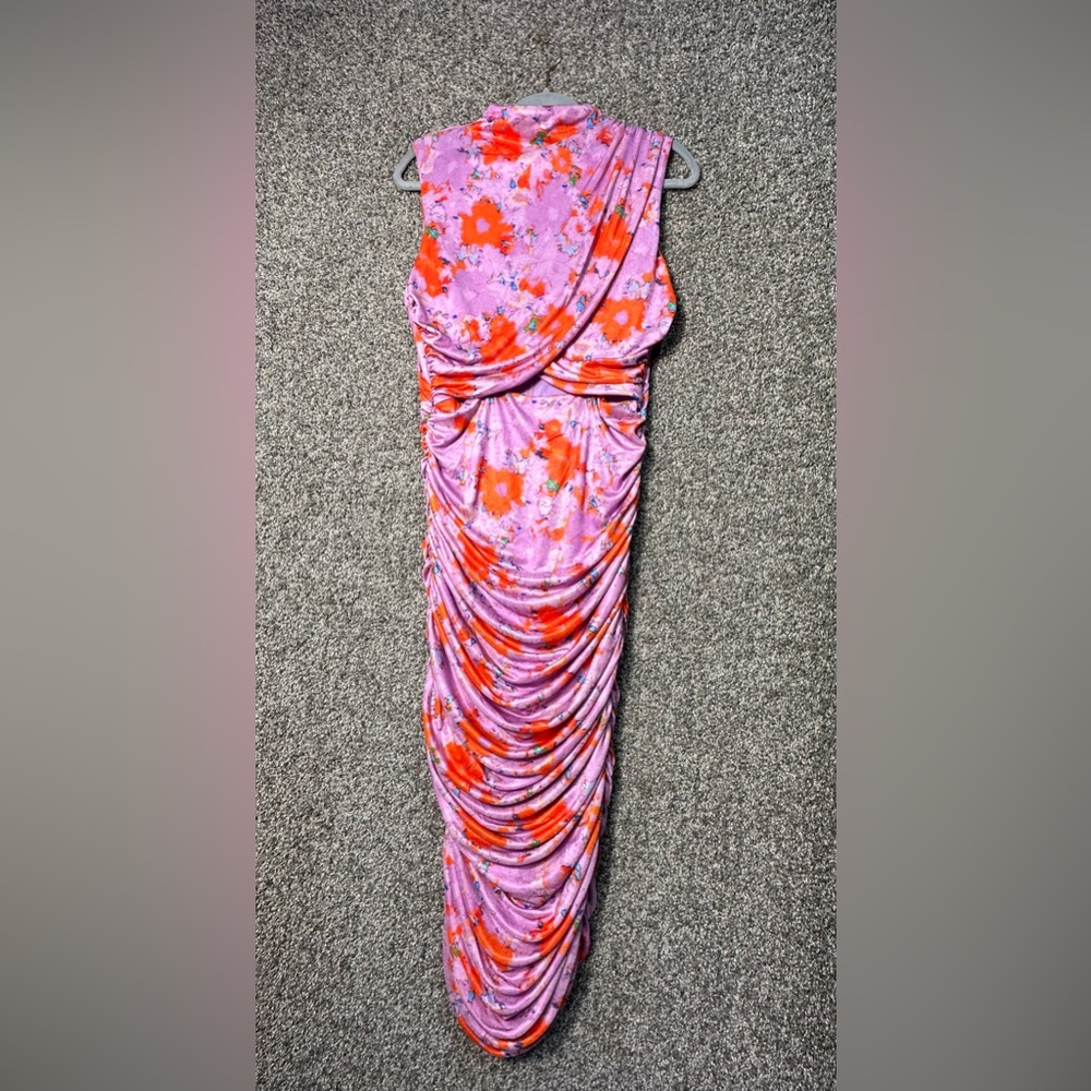 Alexia Admor Lavender & Orange Floral Midi Dress - Picture 4 of 8